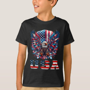 Patriotic Eagle Usa Flag Design Graphic T-Shirt
