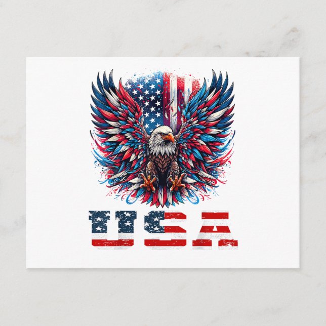 Patriotic Eagle USA Flag Enclosure Card (Front)