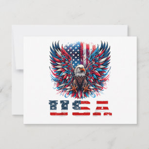 Patriotic Eagle USA Flag Holiday Card