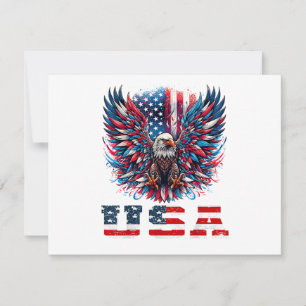 Patriotic Eagle USA Flag Invitation