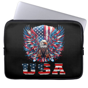 Patriotic Eagle USA Flag Laptop Sleeve