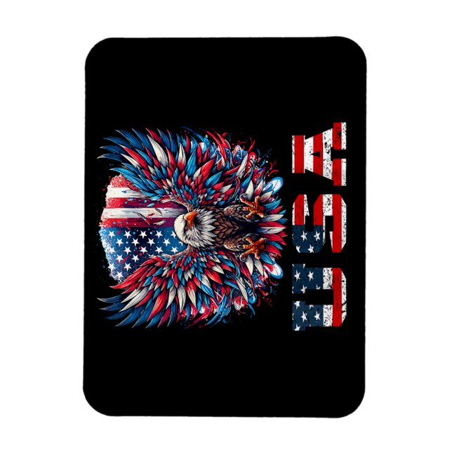 Patriotic Eagle USA Flag Magnet (Vertical)