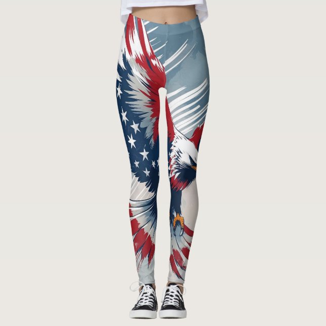 Patriotic Eagle USA Leggings (Front)