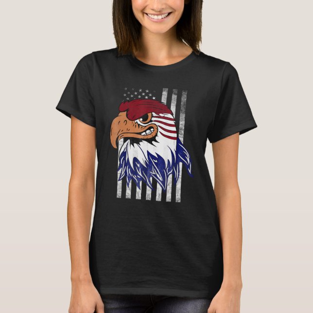 Patriotic Eagle Usa Merica 4th Of July American Fl T-Shirt (Front)