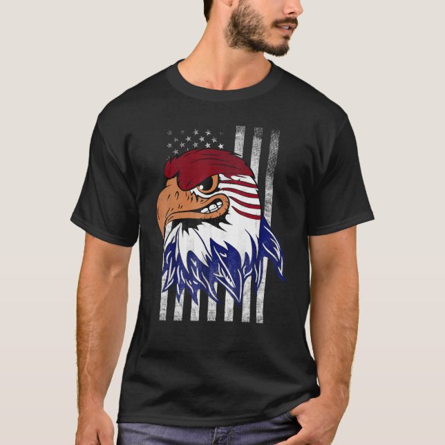 Patriotic Eagle Usa Merica 4th Of July American Fl T-Shirt (Front)