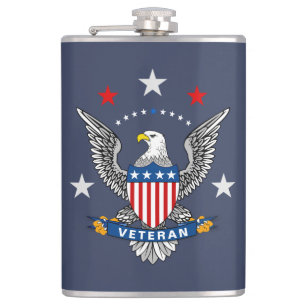 Patriotic Eagle Veteran Hip Flask
