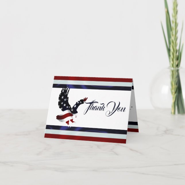 Patriotic Eagle Veteran Thank You Card (Front)