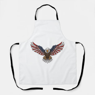 Patriotic Eagle Vintage Engraving Vector Design_1 Apron
