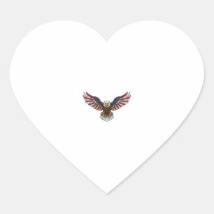 Patriotic Eagle Vintage Engraving Vector Design_1 Heart Sticker
