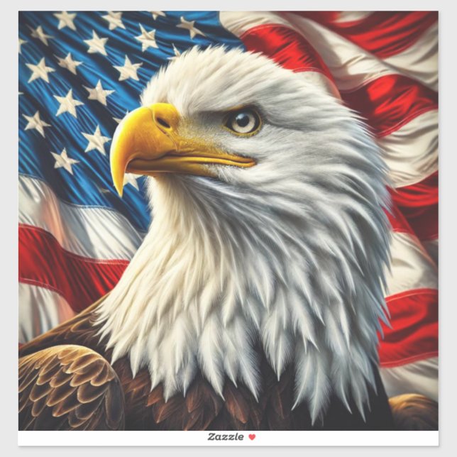 Patriotic Eagle Vinyl Sticker (Sheet)