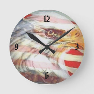 Patriotic Eagle Wall Clock