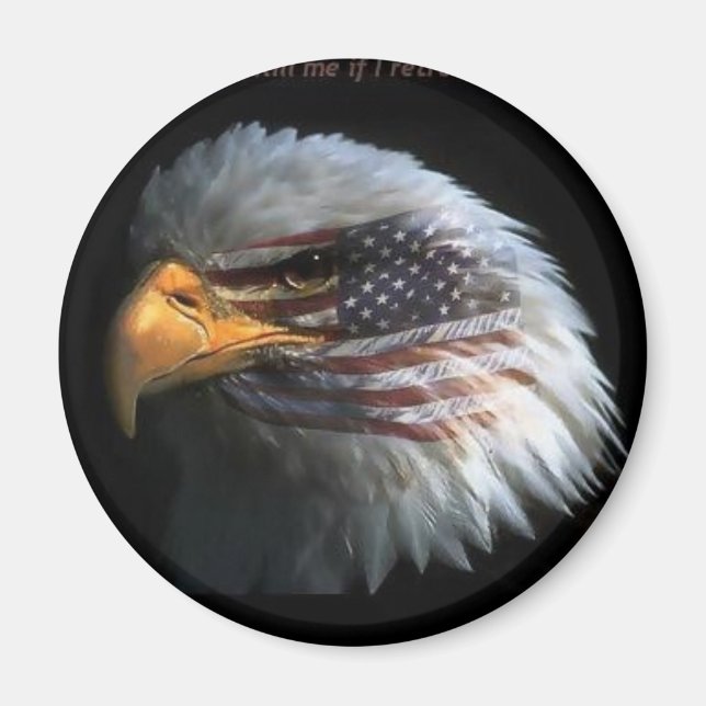 Patriotic Eagle with flag background Magnet (Front)
