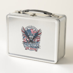 Patriotic Eagle Wolf Hybrid Animal Hybrid Patrioti Metal Lunch Box