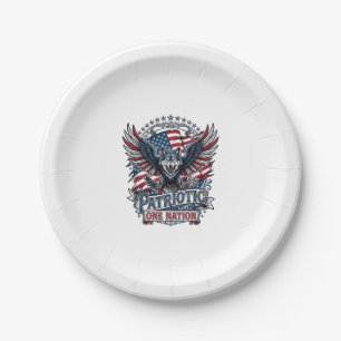 Patriotic Eagle Wolf Hybrid Animal Hybrid Patrioti Paper Plate
