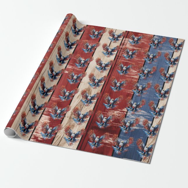 Patriotic Eagle Wrapping Paper (Unrolled)