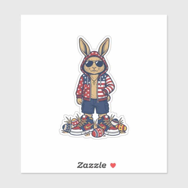 Patriotic Easter Bunny Vintage Vector Shirt_1 (Sheet)