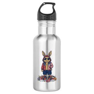 Patriotic Easter Bunny Vintage Vector Shirt_1 532 Ml Water Bottle
