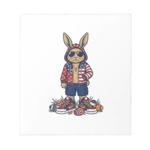 Patriotic Easter Bunny Vintage Vector Shirt_1 Notepad