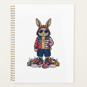 Patriotic Easter Bunny Vintage Vector Shirt_1 Planner
