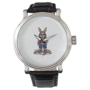 Patriotic Easter Bunny Vintage Vector Shirt_1 Watch