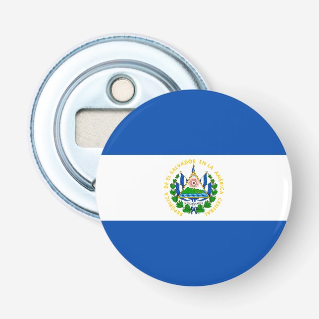 Patriotic El Salvador Flag Bottle Opener (Front)