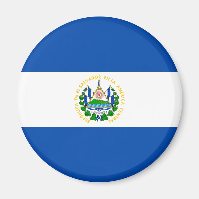 Patriotic El Salvador Flag Magnet (Front)