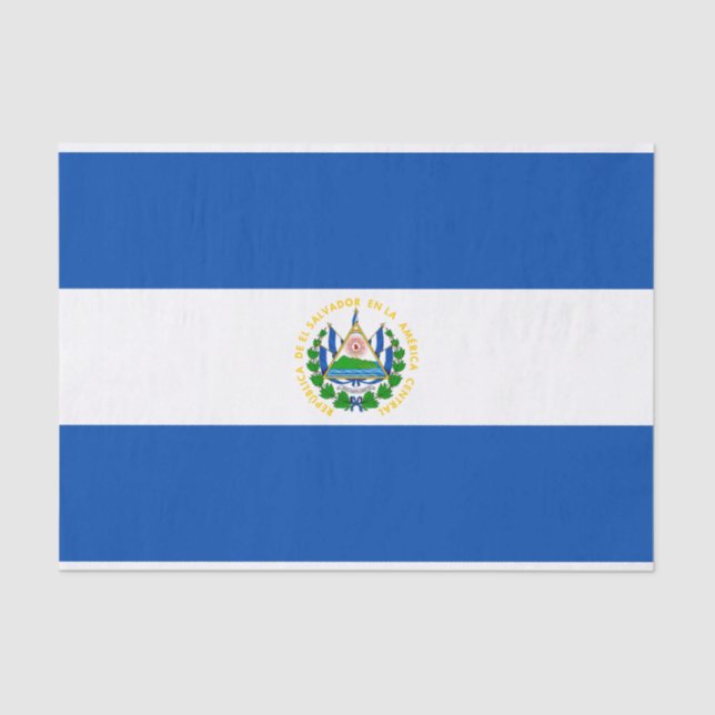 Patriotic El Salvador Flag Tissue Paper (Front)