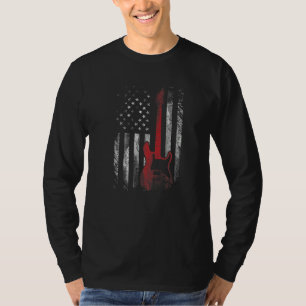 Patriotic Electric Guitar American US Flag Music P T-Shirt