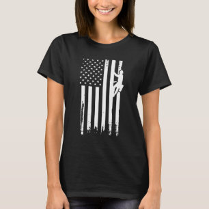 Patriotic Electric Lineman 4th Of July American Fl T-Shirt