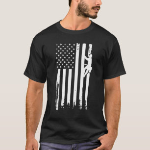 Patriotic Electric Lineman 4th Of July American Fl T-Shirt