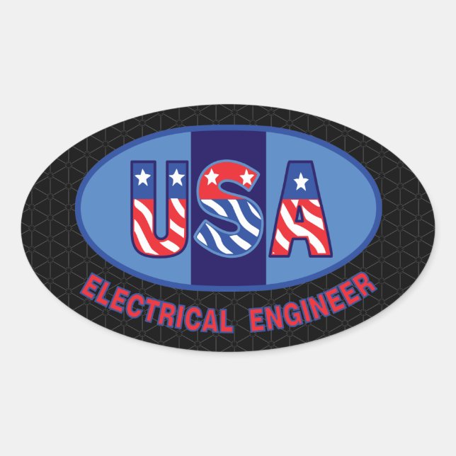 Patriotic Electrical Engineer Oval Sticker (Front)