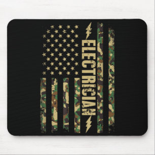 Patriotic electrician american flag camouflage 4th mouse mat