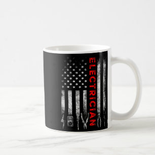 Patriotic Electrician American Flag Fathers Day  Coffee Mug