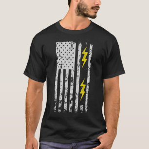 Patriotic Electrician Usa American Flag T Shirt