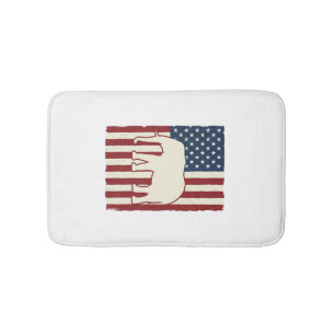 Patriotic Elephant Flag Vintage Vector Design_1 Bath Mat