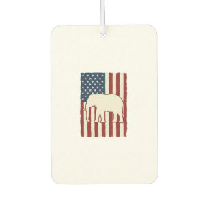 Patriotic Elephant Flag Vintage Vector Design_1 Car Air Freshener