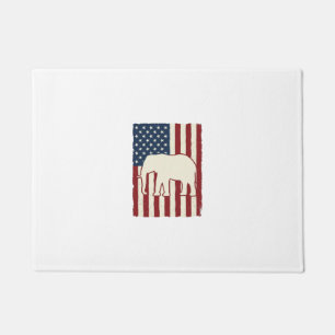 Patriotic Elephant Flag Vintage Vector Design_1 Doormat