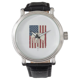 Patriotic Elephant Flag Vintage Vector Design_1 Watch