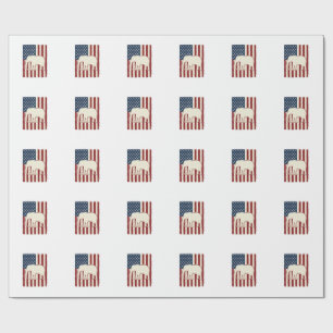 Patriotic Elephant Flag Vintage Vector Design_1 Wrapping Paper