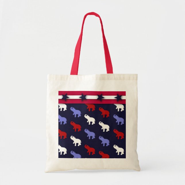 Patriotic Elephants Tote Bag (Front)