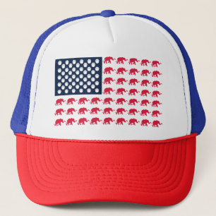 patriotic elephants trucker hat