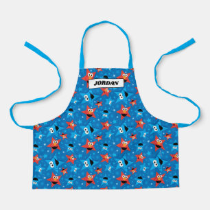 Patriotic Elmo and Cookie Monster Pattern Apron