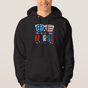 Patriotic Emergency Room Nurse 4th Of July Sunglas Hoodie