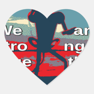 Patriotic Empowering USA Change, Stronger Together Heart Sticker