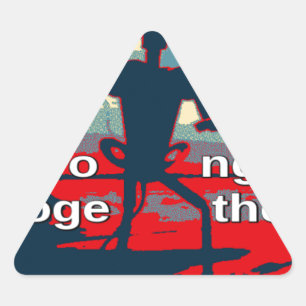 Patriotic Empowering USA Change, Stronger Together Triangle Sticker