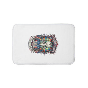 Patriotic End Of Days Eagle Skull Zombie Apocalyps Bath Mat
