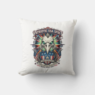 Patriotic End Of Days Eagle Skull Zombie Apocalyps Cushion