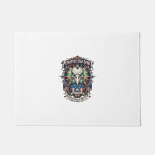 Patriotic End Of Days Eagle Skull Zombie Apocalyps Doormat