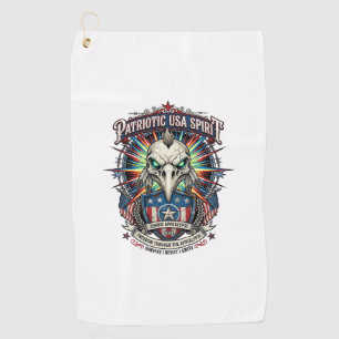 Patriotic End Of Days Eagle Skull Zombie Apocalyps Golf Towel