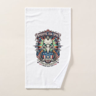 Patriotic End Of Days Eagle Skull Zombie Apocalyps Hand Towel